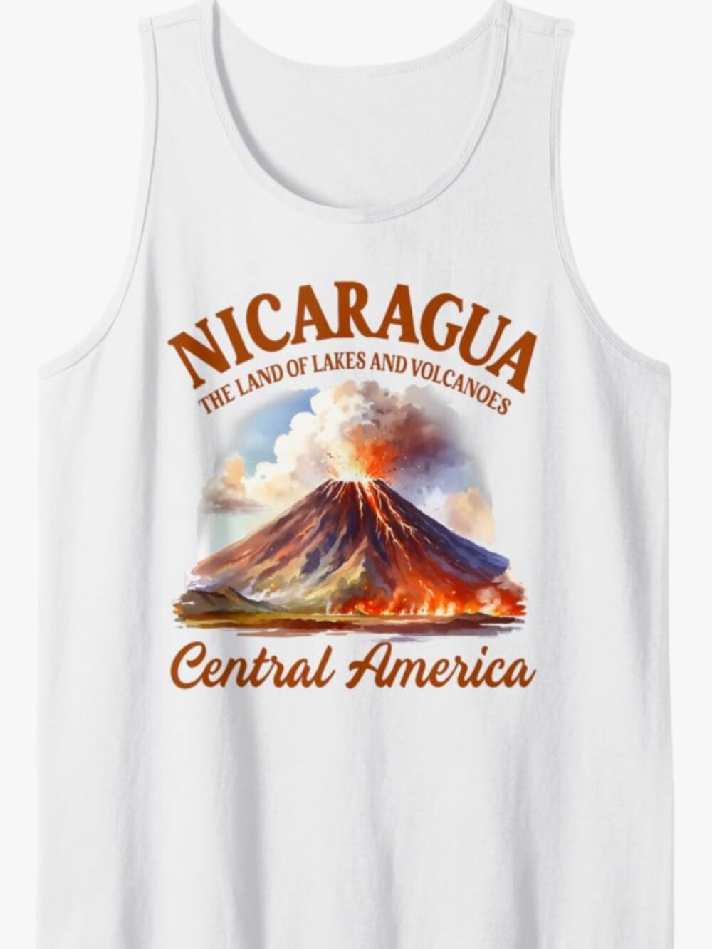 Nicaragua Graphic Tank Top White | Medium | Travel Land of Lakes & Volcanoes
